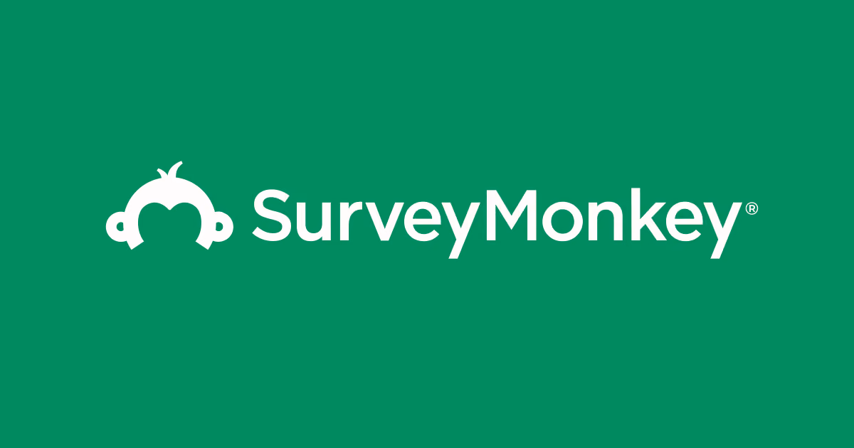 SurveyMonkey logo in white on a green background